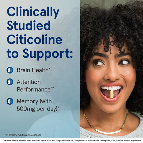 Jarrow Formulas Citicoline CDP Choline brain Cognizin Citicoline 250 mg 120 Capsules
