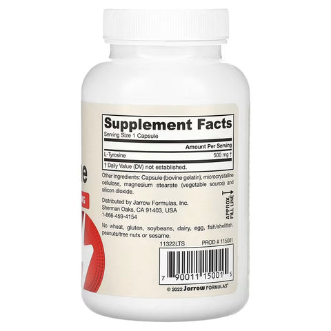 Jarrow Formulas L-Tyrosine Brain Support 500 mg 100 Caps