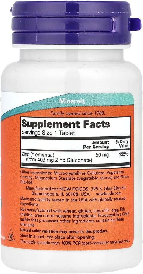 Now Foods Zinc(Çinko) Demir 50 mg, 100 Tablet