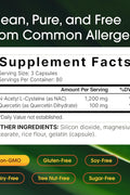 NatureBell NAC N-Acetyl Cysteine Liver Antioxidant 1200mg with Quercetin - 240 Caps