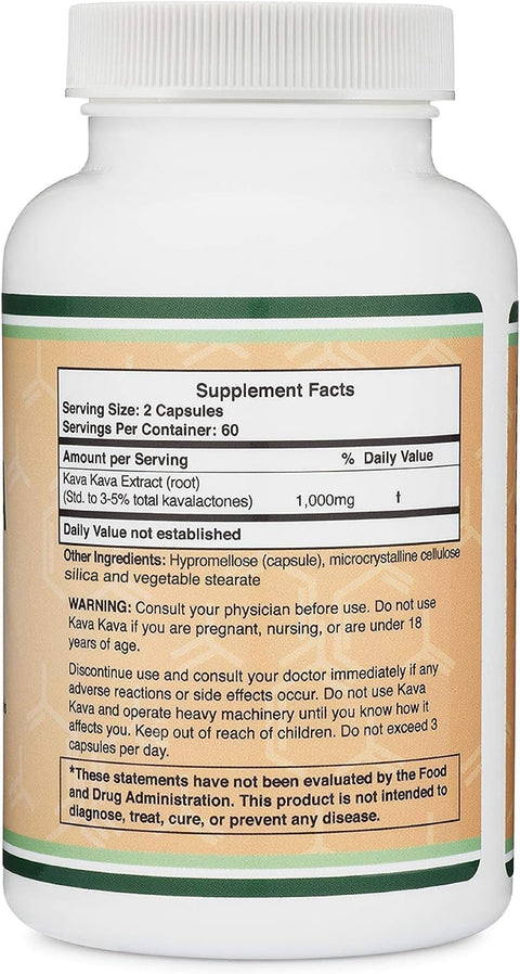DOUBLE WOOD Kava Kava Extract 1000 Mg 120 Caps