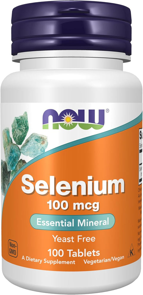NOW Selenium(Selenyum) (L-Selenomethionine) 100 mcg, Essential Mineral*, 100 Tablets