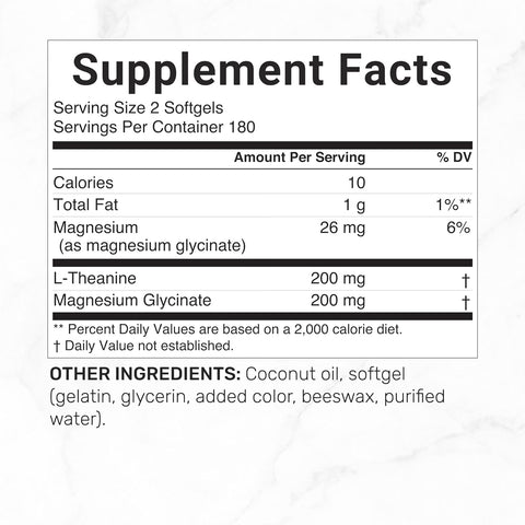 Deal Supplement L-Theanine with Magnesium Glycinate Amino Acid & Mineral Complex 360 Softgels