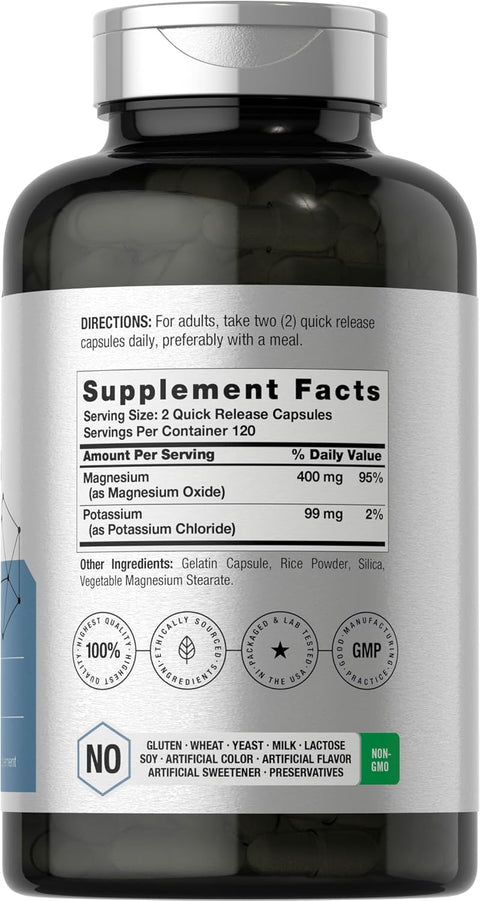 Horbäach Potassium Magnesium Premium Quality Non-GMO & Gluten Free 240 Caps