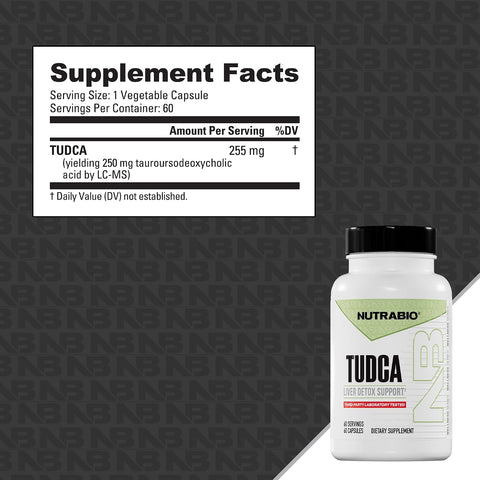 Nutrabio Tudca Liver Detox Support Bile salt 250 mg 60 Capsules