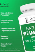 Dr. Berg Natural Vitamin B1 B6 B12 Complex Allithiamine Vitamin B1 Thiamin, Niacin, Folate, Magnesium & More - 60 Caps