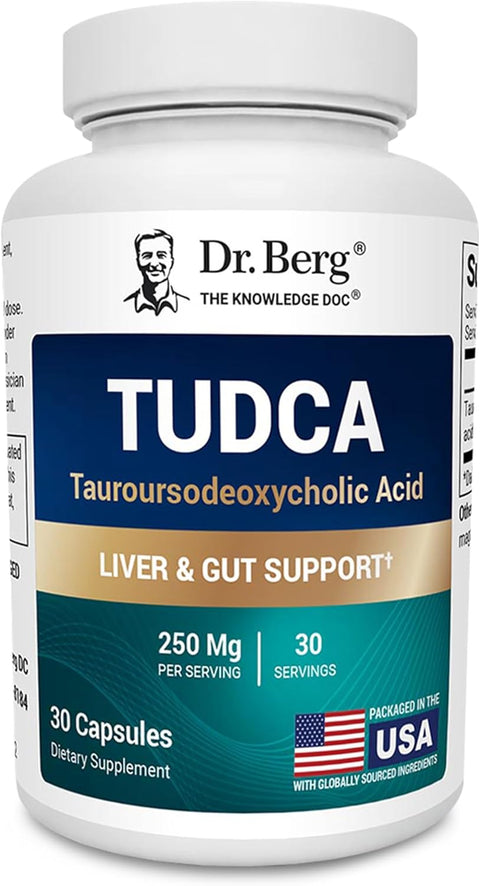 Dr. Berg TUDCA Tauroursodeoxycholic Acid Liver Health Bile Flow Gallbladder Digestive Health 30 Caps