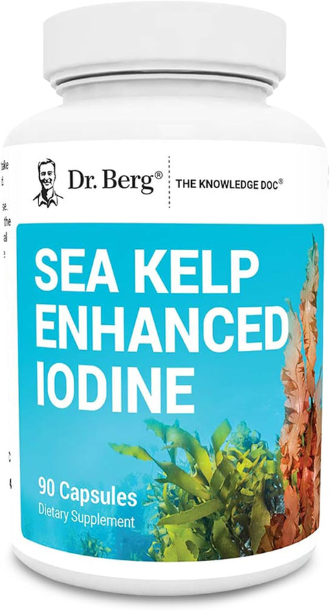 Dr. Berg Sea Kelp Enhanced Iodine - Seaweed Blend Includes Klamath Blue-Green Algae & Sea Kelp - 90 Caps