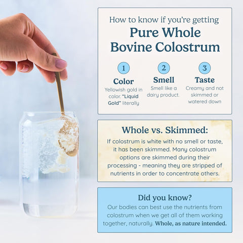 WONDERCOW Colostrum Gut Health Immune Support & Wellness IgG Pure Whole Bovine Colostrum Superfood, Unflavored, 60 Servings
