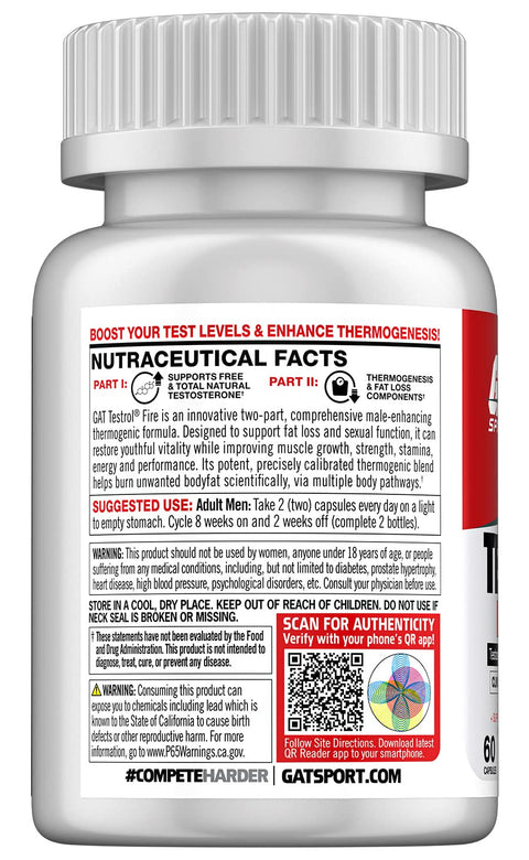 GAT TESTROL FİRE THERMO FENUGREEK + TRİBULUS TESTO BOOSTER 60 Kapsül