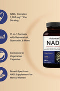 NatureBell NAD+ 11-in-1 Complex 1,500 mg NMN Alternative Resveratrol CoQ10 Hyaluronic Acid, Fisetin 240 Veggie Caps