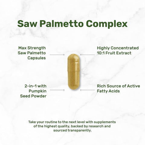 Deal Supplement Saw Palmetto 5000 mg with Pumpkin Seed 300 Caps Prostate Health DHT Blocker Hair
