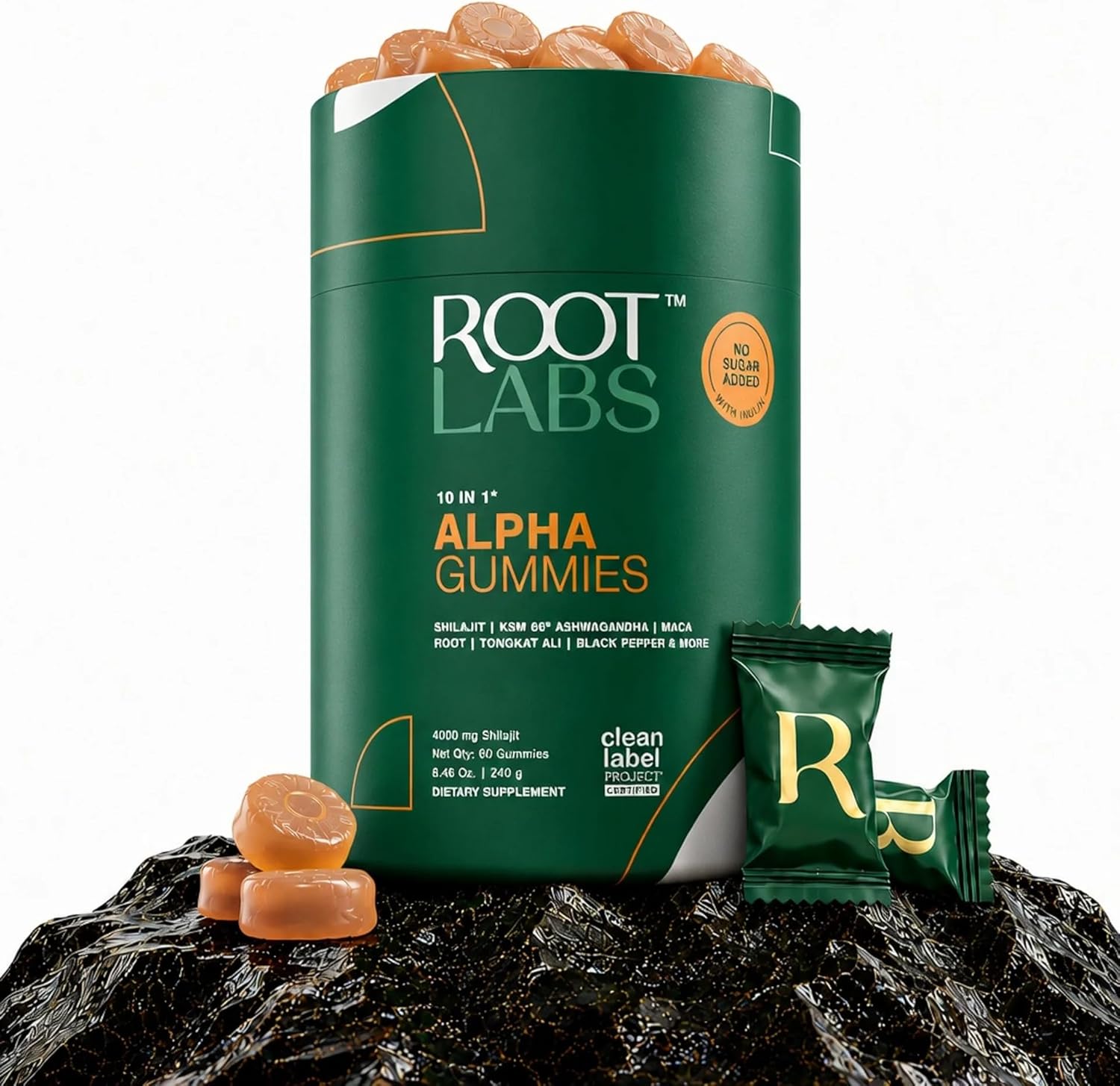 ROOT LABS 10-in-1 Alpha Shilajit Gummies 4000 mg Ksm66 with Tongkat Al ...