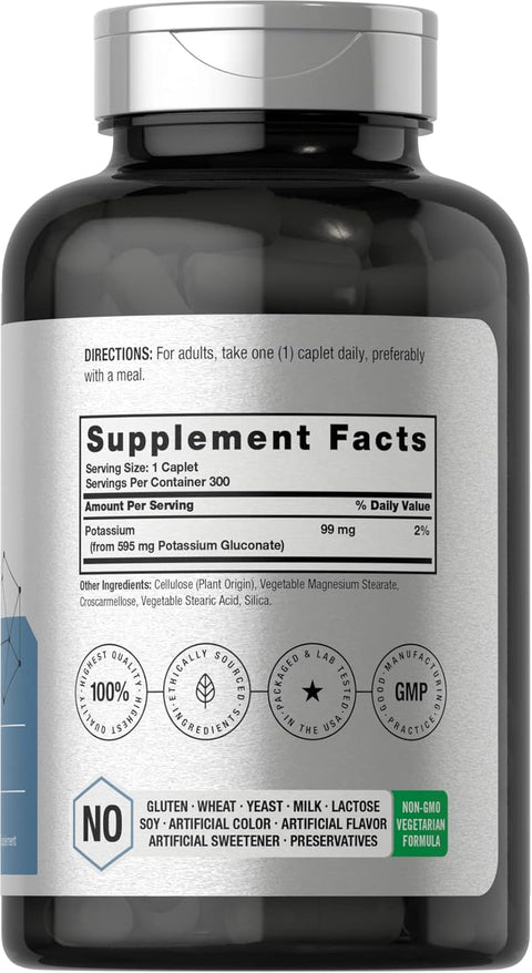 Horbäach Chelated Potassium Gluconate 595 mg 300 Caplets
