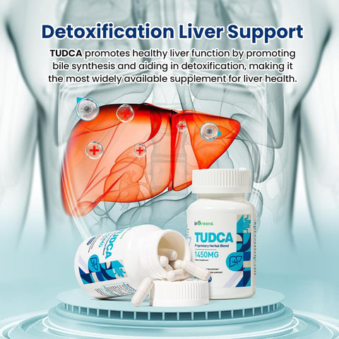 inGreens TUDCA+Milk Thistle 1450MG Health for Liver Kidney Cleanse Detox and Repair 60 Caps