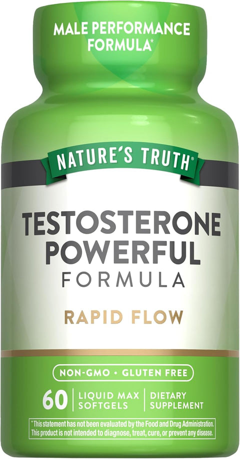 Nature's Truth, Testo Powerful Longjack Tongkat Ali+Tribulus+Fenugreek+Dım+İndole 60 Liquid Max Softgels