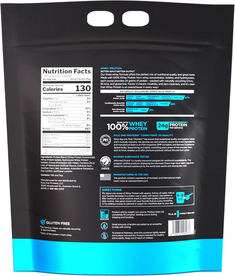 Rule1 1 Whey Blend Chocolate Fudge Bag Protein 130 Servings - 4,55 Kg