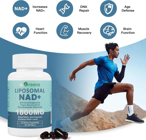 inGreens Liposomal NAD+TMG+RESVERATROL+NİCOTİNAMİDE Supplement 1800 mg 60 Softgel