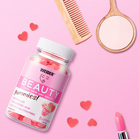 Weider Beauty Gummies - Nourishes Hair Skin Anti-ageing Q19 biotin -Vitamin C - zinc hyaluronic acid