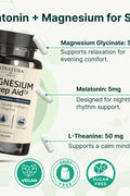 VINATURA Sleep Aid Magnesium Glycinate Complex with Melatonin with L-Theanine - 120 Caps