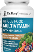 Dr. Berg Whole Food Multivitamin with Minerals Trace Mineral Benfotiamine Folate Alpha lipoic Acid 60 Caps