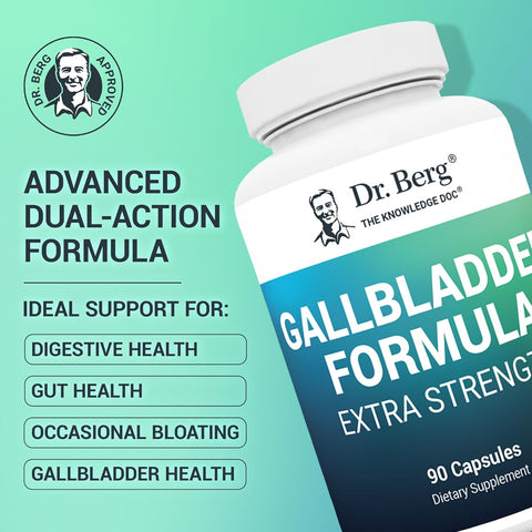 Dr. Berg Gallbladder Formula Extra Strength Ox Bile Digestive Enzymes Slippery Betaine 90 Caps