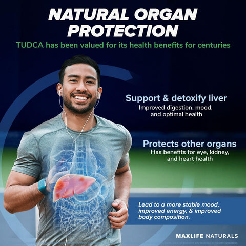 Maxlife Naturals Tudca Liver Tauroursodeoxycholic Acid Bile Salts Gallbladder Support Digestive Balance 60 Caps