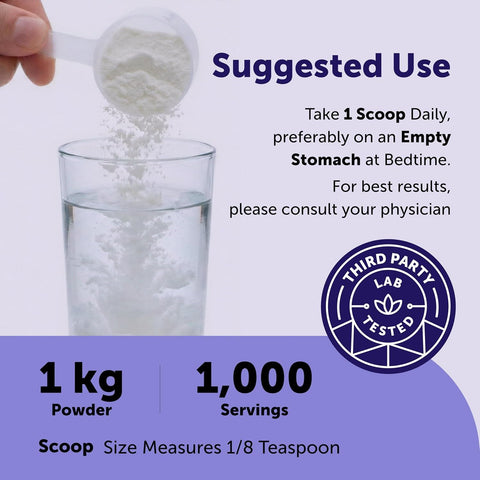 Micro Ingredients Glycine Powder Water Soluble Unflavored 1 kg - Glisin Takviyesi