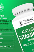 Dr. Berg Natural Vitamin B1 B6 B12 Complex Allithiamine Vitamin B1 Thiamin, Niacin, Folate, Magnesium & More - 60 Caps