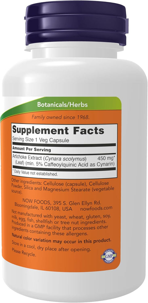 Now Foods Artichoke Liver Digestive Health Extract 450mg, Veg 90 caps