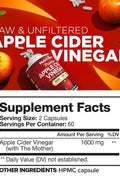 Nutrivein Premium Apple Cider Vinegar Digestion, Keto, Cleansing, and Balanced 1600 mg - 120 Caps