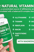 Dr. Berg Natural Vitamin B1 B6 B12 Complex Allithiamine Vitamin B1 Thiamin, Niacin, Folate, Magnesium & More - 60 Caps
