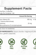 DEAL SUPPLEMENT Vitamin B1 Thiamin 500mg Benfotiamine 2 in 1 Enhanced Formula – Fat & Water Soluble 240 Caps