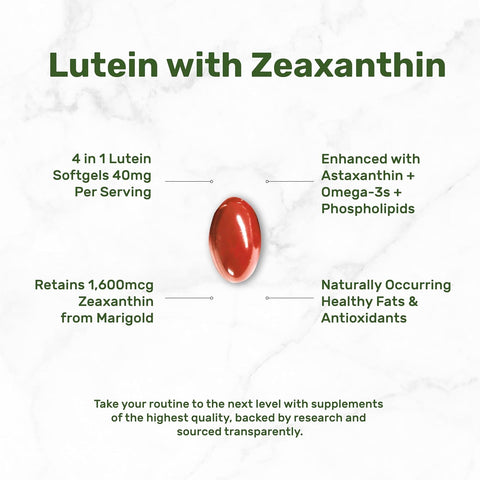 Deal Supplement Lutein and Zeaxanthin Astaxanthin omega 3 phospholipids 40mg 300 Softgels