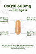 Deal Supplement CoQ10 Ubiquinone Omega 3 DHA EPA Heart Energy Brain Health Antioxidant 120 Capsules