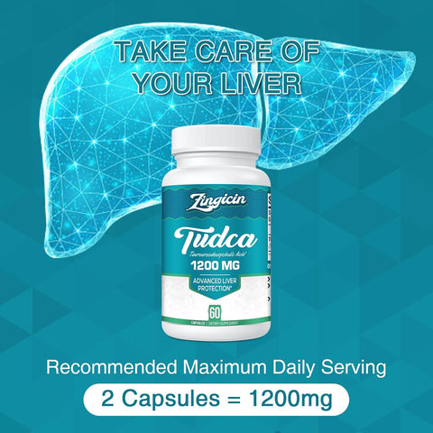 Zingicin TUDCA Liver Detox Cleanse Digestion 1200mg 60 Caps