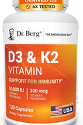 Dr. Berg Maximum Strength 7-in-1 Vitamin D3 K2 Zinc 10,000 IU 120 Caps