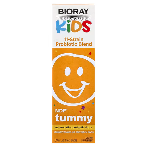 Bioray Kids NDF Tummy 11-Strain Children's Probiotics Blend Raspberry 2 fl oz 60 ml