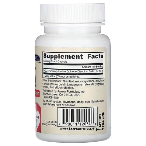 Jarrow Formulas PQQ Brain & Cognitive 20 mg 60 Caps