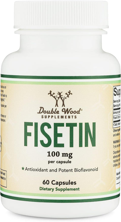 Double Wood Fisetin Bioflavonoid Polyphenols Apigenin Luteolin Quercetin Aging Support 100mg 60 Caps