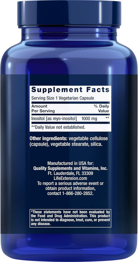 Life Extension Inositol Caps – 1000 mg – 360 Capsules