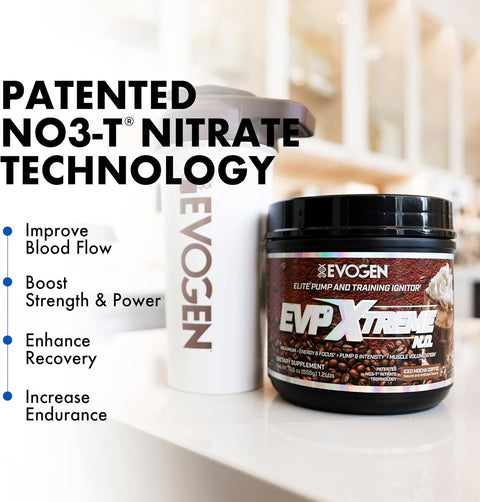 Evogen EVP Xtreme NO PreWorkout Pump Mental Focus Iced Mocha Coffee 40 Servings