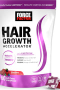 Force Factor Hair Growth Accelerator Hair Skin & Nails Vitamin Biotin Mixed Berry 60 Soft Chews