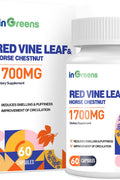 inGreens Red Vine Leaf Extract 1700mg & Horse Chestnut Extract Supports Vein Skin Health 60 Caps