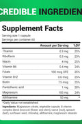 Dr. Berg Natural Vitamin B1 B6 B12 Complex Allithiamine Vitamin B1 Thiamin, Niacin, Folate, Magnesium & More - 60 Caps
