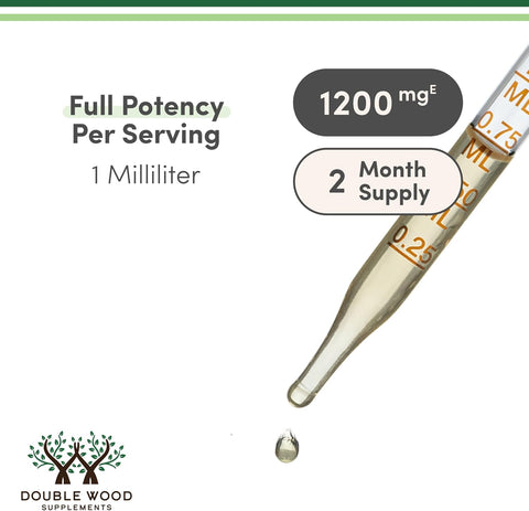 Double Wood Ashwagandha Liquid Drops 1,200mg, Root Extract, 60 Servings
