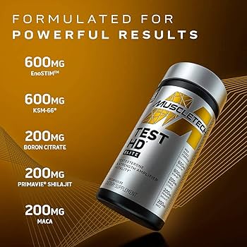 MuscleTech Test HD Elite Ksm66 Ashwagandha Tribulus+Shilajit+Boron+Maca+Grape 120 kapsül