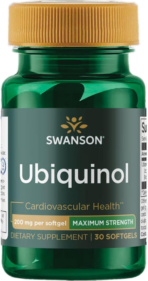 Swanson Maximum Strength Ubiquinol 200 Mg 30 Softgels