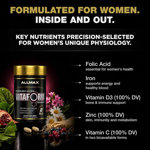 ALLMAX VITAFORM Premium MultiVitamin For Women Support 60 Tablet - Bayanlara Özel Takviye