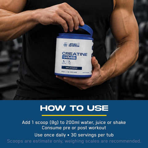Applied Nutrition Creatine + HMB & Creatine Monohydrate 240g – 30 Servings